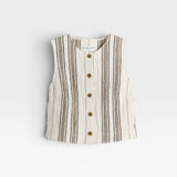 Godet Stripe Tank - Affogato Stripe