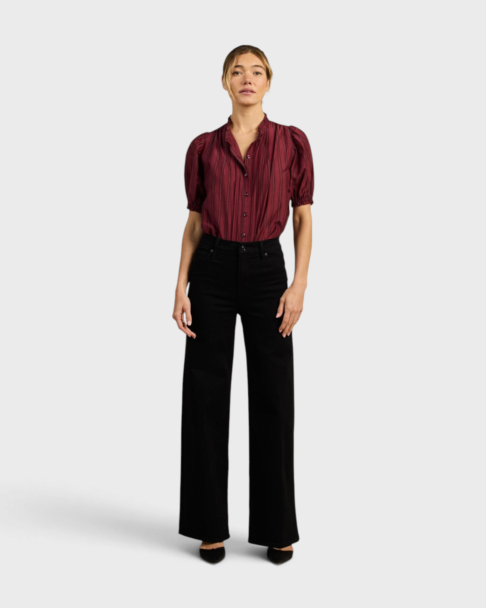 Trovata Mira Blouse in Garnet Stripe — view 2