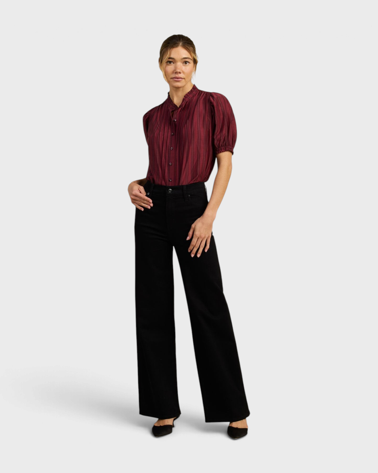 Trovata Mira Blouse in Garnet Stripe — view 3