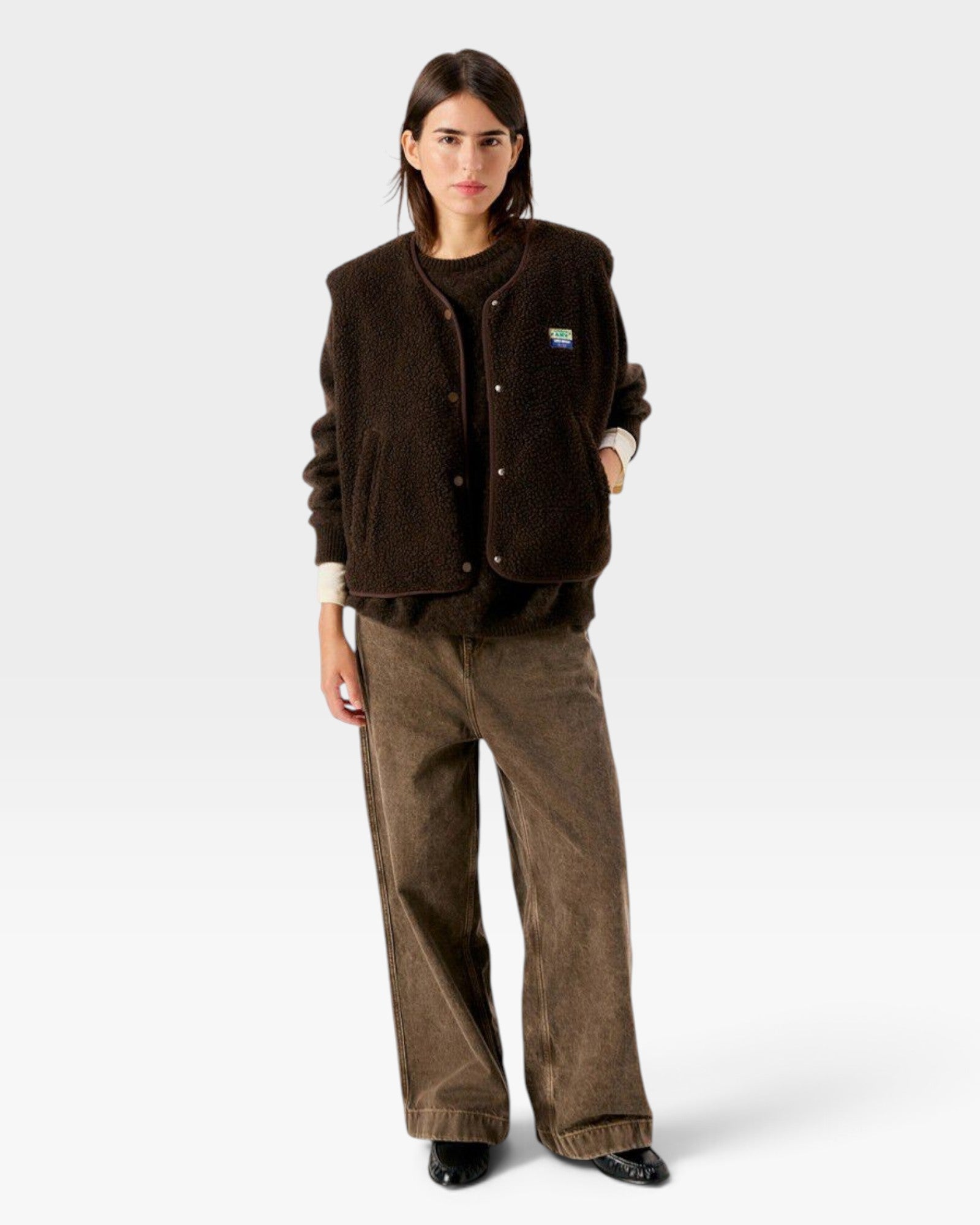 American Vintage Hoktown Sleeveless Jacket - Marronnier Chine