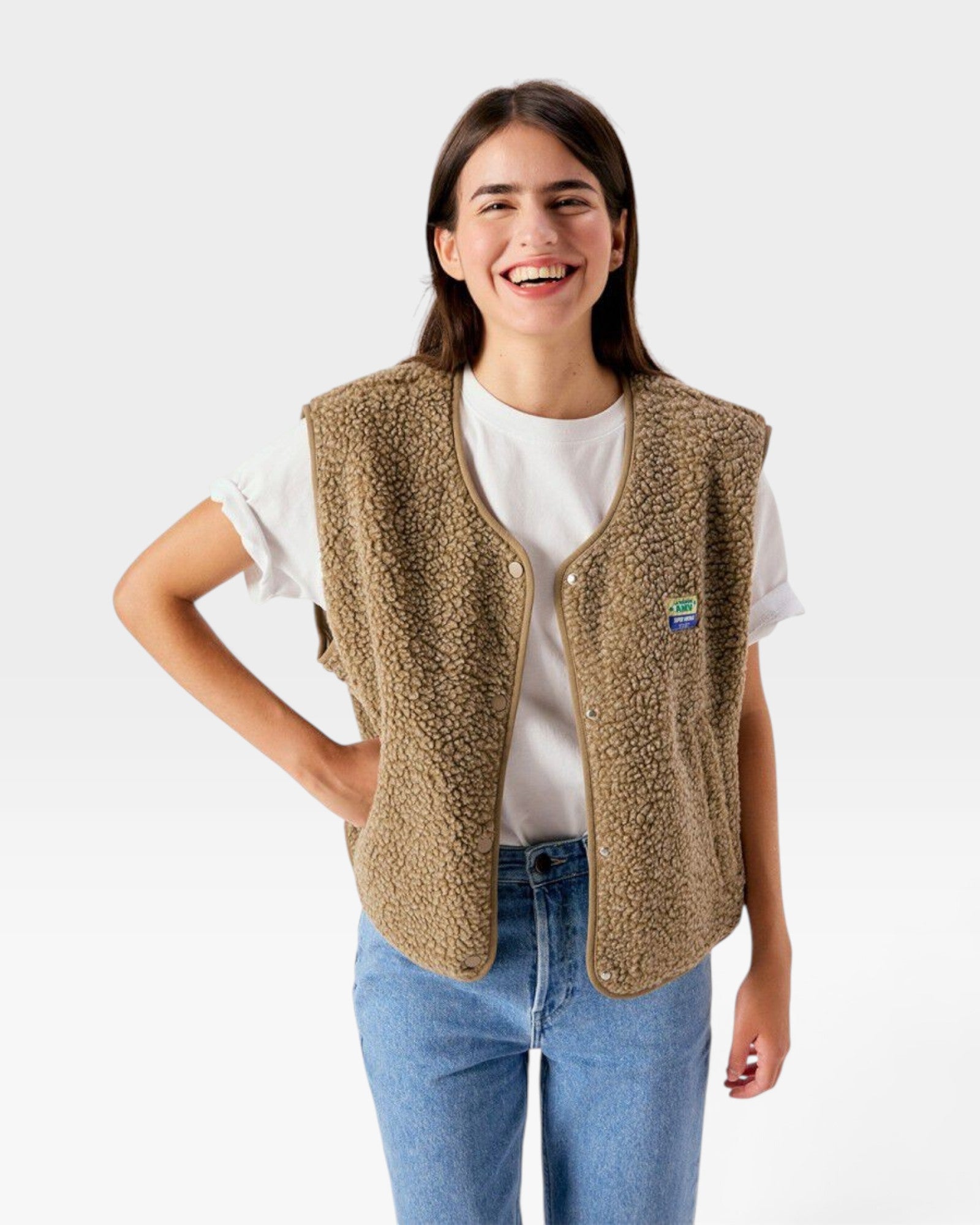 American Vintage Hoktown Sleeveless Jacket - Melange Nutmeg