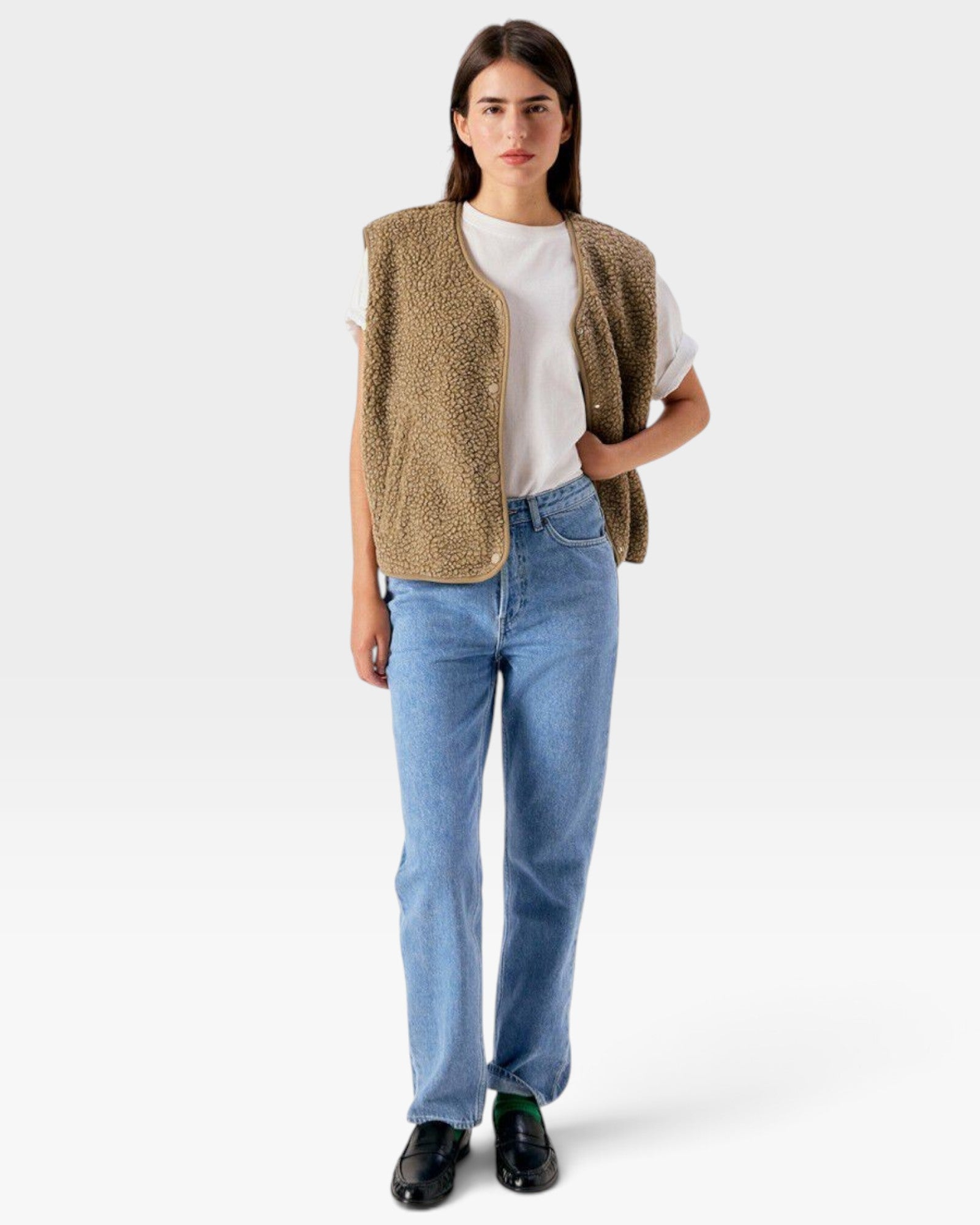 American Vintage Hoktown Sleeveless Jacket - Melange Nutmeg