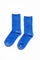 Pair of blue socks on a white background