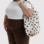 Big Baggu - Cream and Black Polka Dot, folded