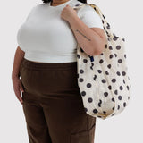 Big Baggu - Cream and Black Polka Dot, folded