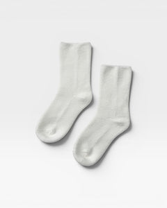 JONES + CO Le Bon Shoppe Cloud Socks in Classic White, a plush terry cotton blend crew sock.