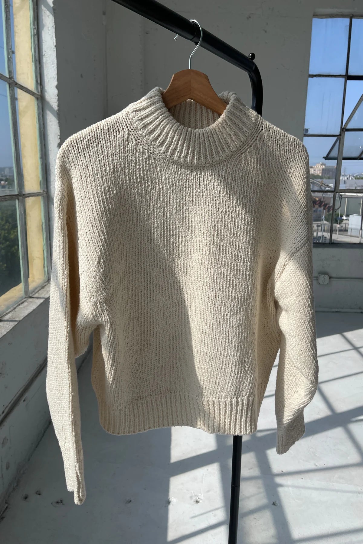 Zoe Cotton Sweater - Naturel on hanger