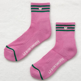 Embroidered  Girlfriend Socks rose pink + heart