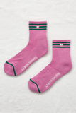 Embroidered  Girlfriend Socks rose pink + heart