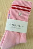 Embroidered Boyfriend Socks amour pink + heart