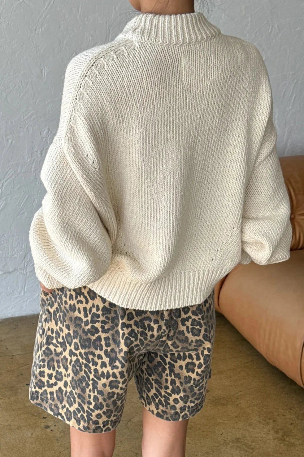 Zoe Cotton Sweater - Naturel back view