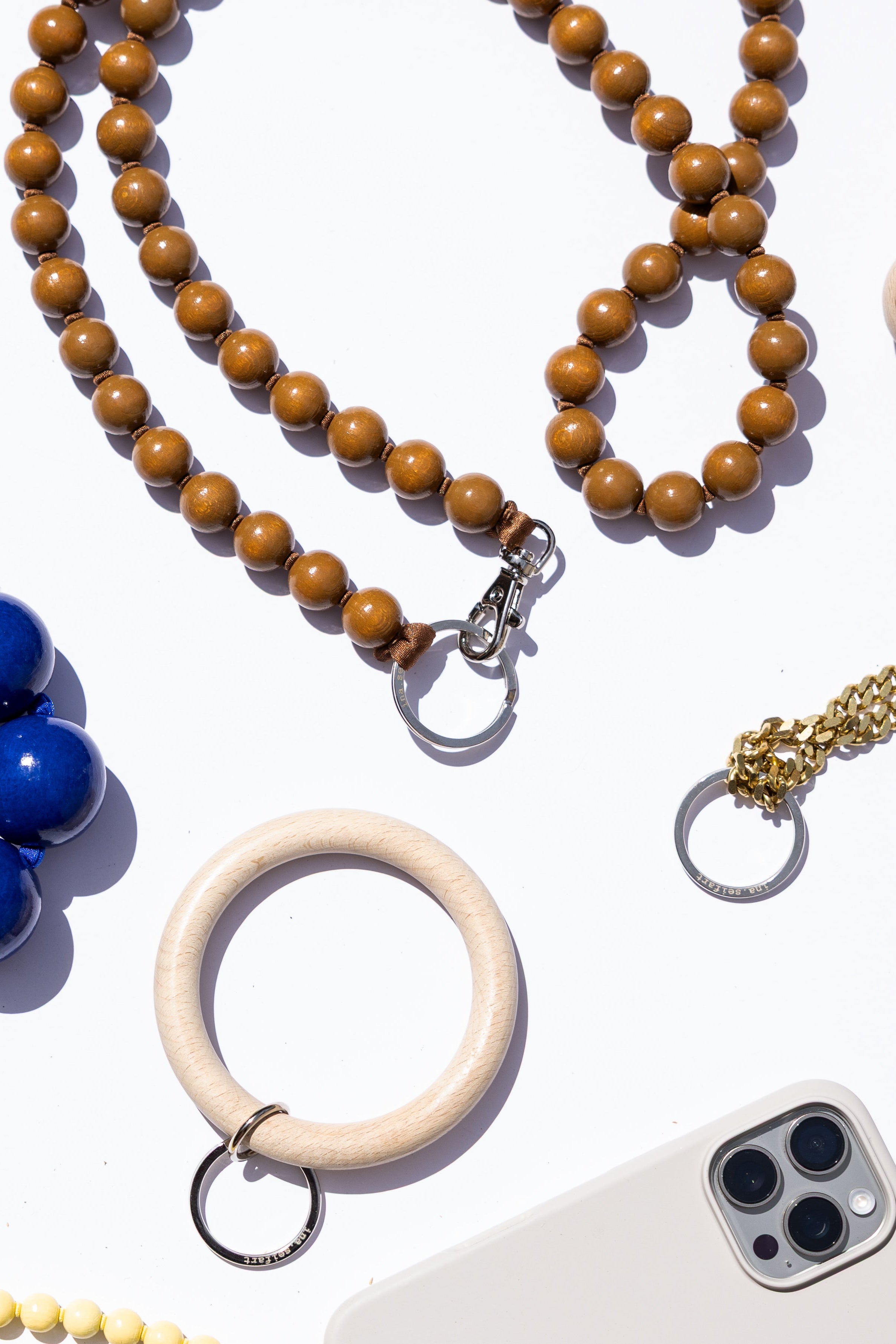 Big Bead Phone Necklace - Mocca — view 3