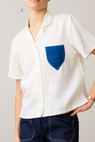 Johanson Shirt - Off White with crocheted pocket