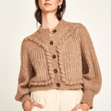 Moritz Embroidered Cardigan - Brownie