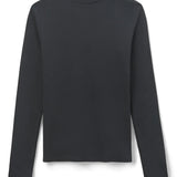 Lauryn Rib Mock Neck Long Sleeve - Black