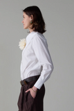 Cooper Shirt - White Poplin view from side 