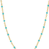 14K Enamel Bead Piatto Chain Necklace
