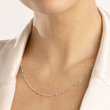 14K Enamel Bead Piatto Chain Necklace