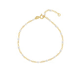 14K Enamel Bead Piatto Chain Bracelet