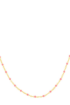 14K Enamel Bead Piatto Chain Necklace