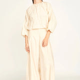 Lecce Wide Leg Pant - Alabaster