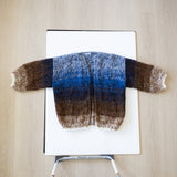 Fleecy Alpaca Ombre Big Cardigan - Kingfisher