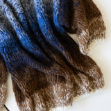 Fleecy Alpaca Ombre Big Cardigan - Kingfisher