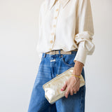 Manuela Classic Clutch - Platino