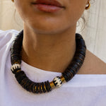 HIJAS DE PUKA Margarita Brown Bone Bead Necklace