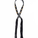 Midnight Triangle Beaded Fringe Bolo