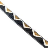 Midnight Triangle Beaded Fringe Bolo