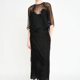 Bari Organza Top - Black Waterlily