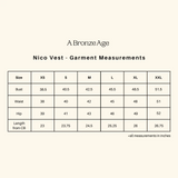Nico Vest - Pencil Stripe Size Guide
