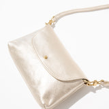Kaanapali Crossbody - Champagne Metallic Aniline Leather