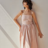 Beth Dress - Pink Stripes on model