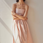 Beth Dress - Pink Stripes on model 
