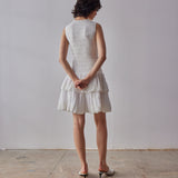 Emilia Dress - White view of back 
