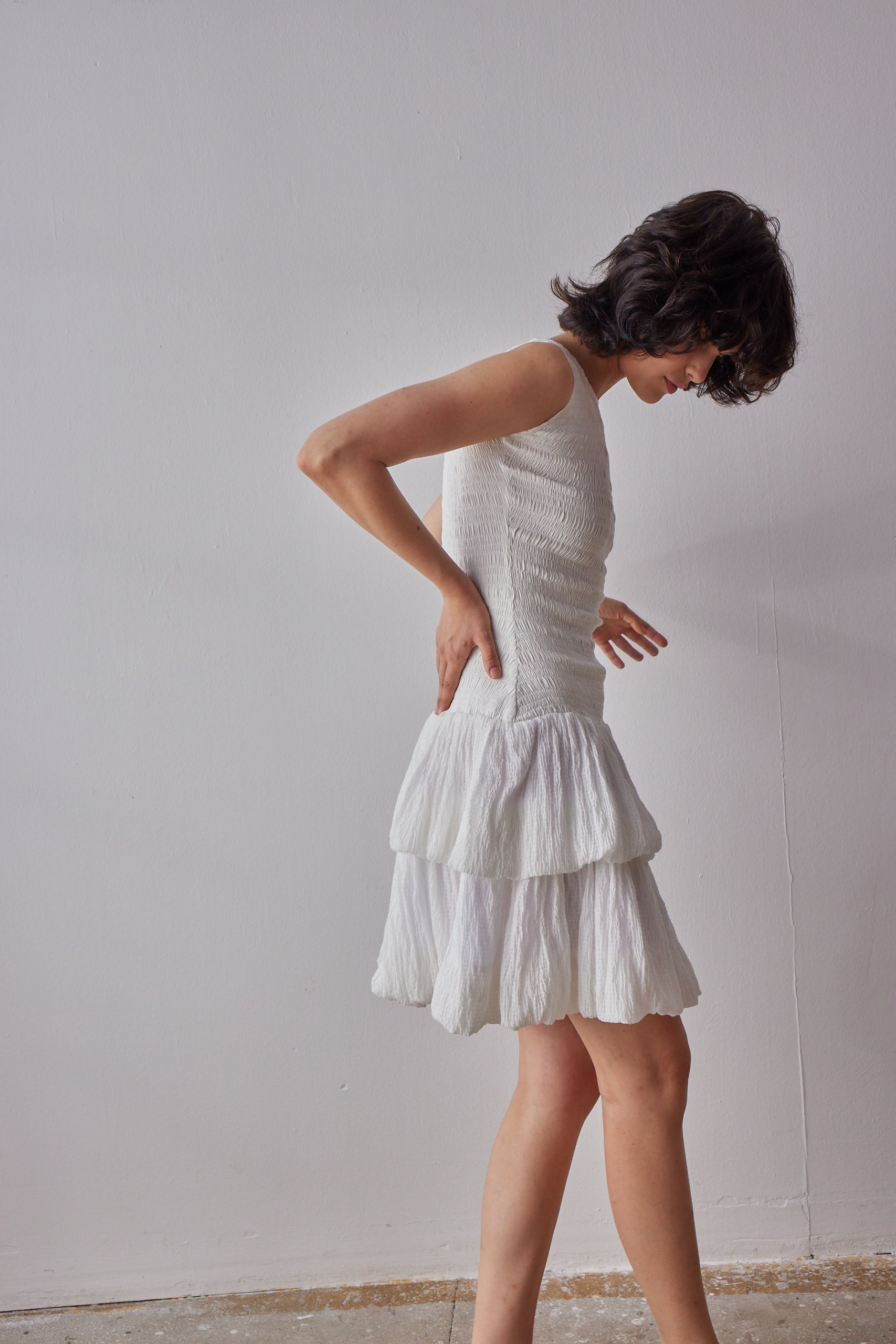 Emilia Dress - White on model
