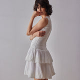 Emilia Dress - White view of side