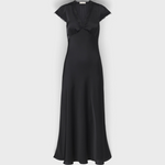 Faithfull the Brand Mina Midi Dress in Black - product flat, front
