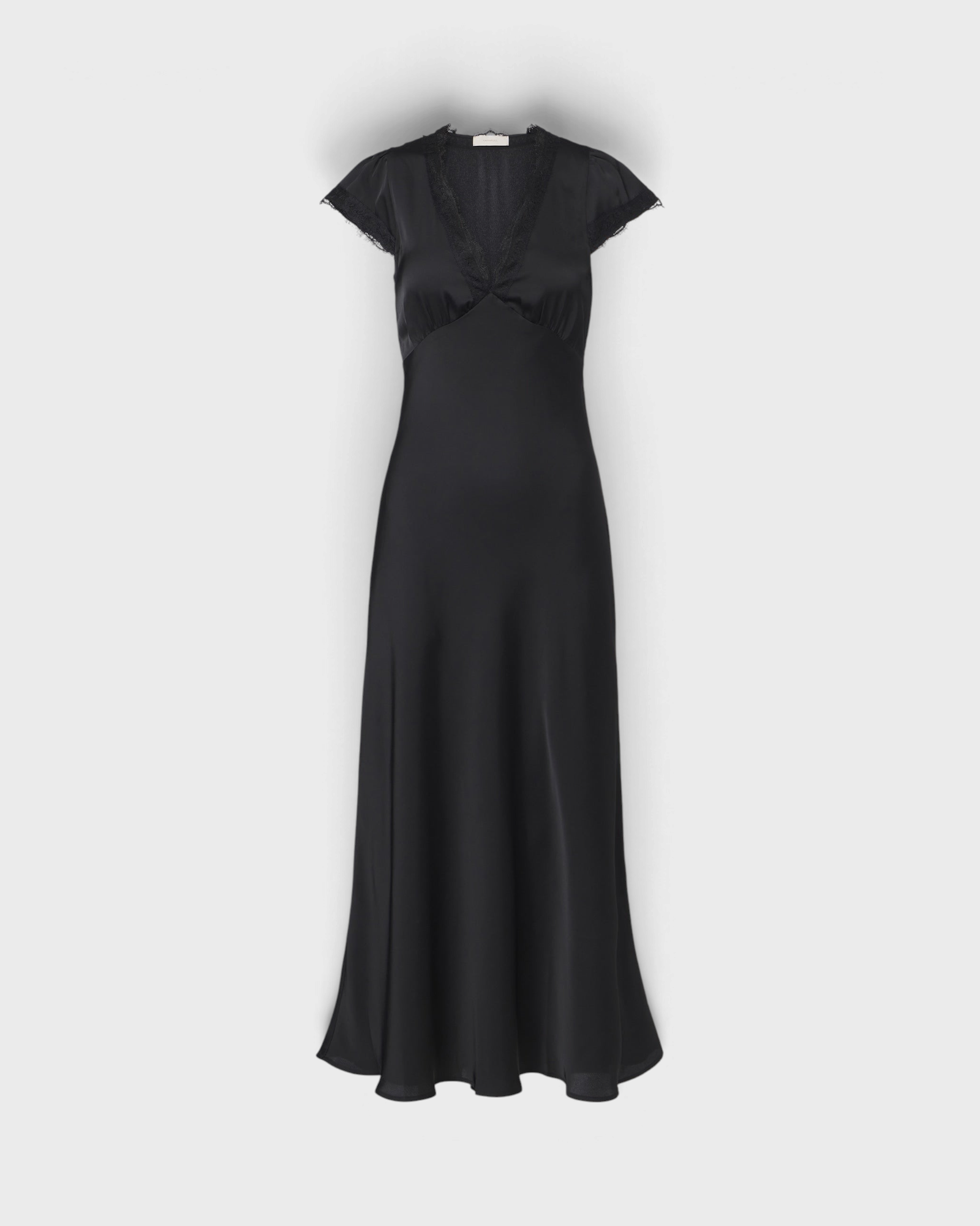 Faithfull the Brand Mina Midi Dress in Black - product flat, front