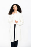 Parker Sweater Coat in Cream on model with white background
