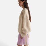 Deiji Studios Pod Knit in Oat - self-tie belt detail
