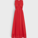 Faithfull the Brand Jovita Midi Dress in Red - product flat, front