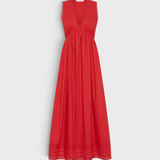 Faithfull the Brand Jovita Midi Dress in Red - product flat, front