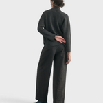 SISA Felted Alpaca Cardigan in Slate, full-length back view