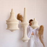 Saint IV Crochet Pendant Lamp in Soft White with Saint III and Saint I 