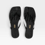 TKEES Square Toe Lily Croc Flip Flop Sandal