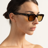 Comanche Sunglasses - Chelonian side angle on model
