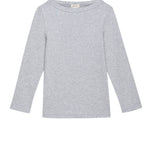 The Baby Rib Boat Neck - Heather Grey flat lay view